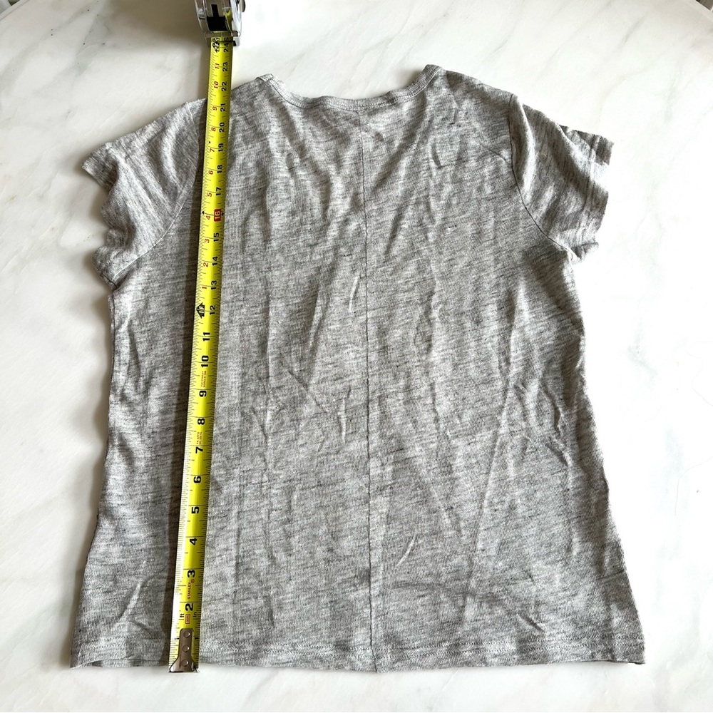 NWOT Banana Republic Linen V-Neck T-Shirt Gray Sz S - Picture 8 of 10